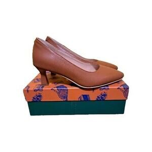 Allurenana Womens Brown 2.5" Heel Pumps 8 Comfort Classic